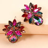 Flower Shape Glass Stone Stud Earrings Earrings - Tophatter Daily Deals