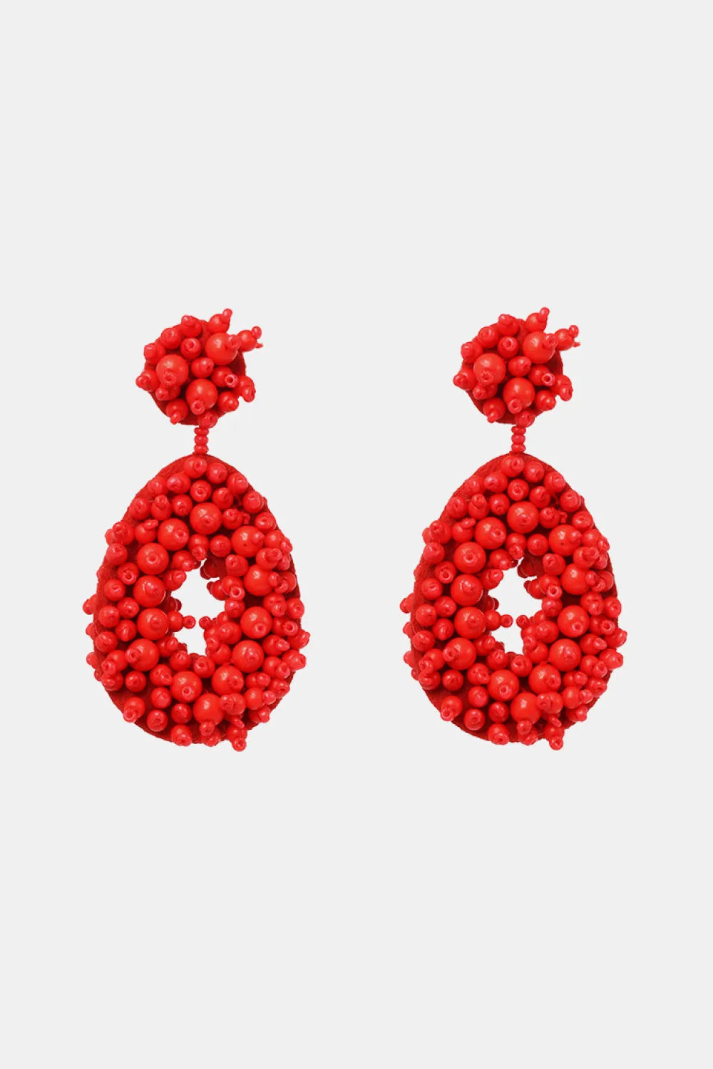 Beaded Dangle Earrings Red One Size Earrings - Tophatter Daily Deals