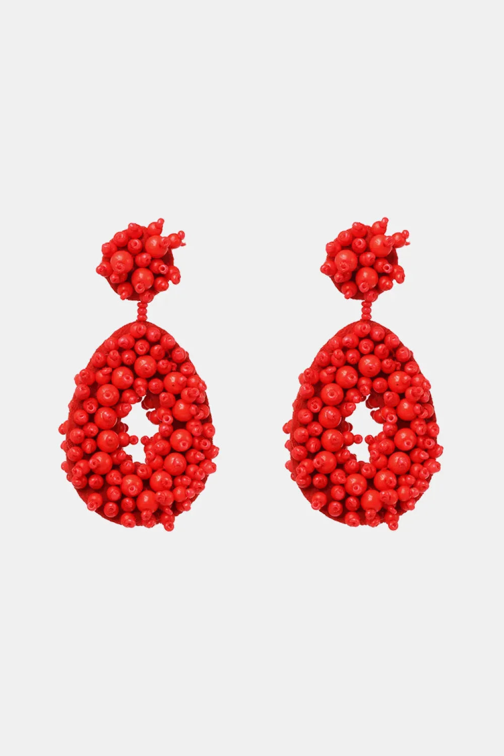 Beaded Dangle Earrings Red One Size Earrings - Tophatter Daily Deals
