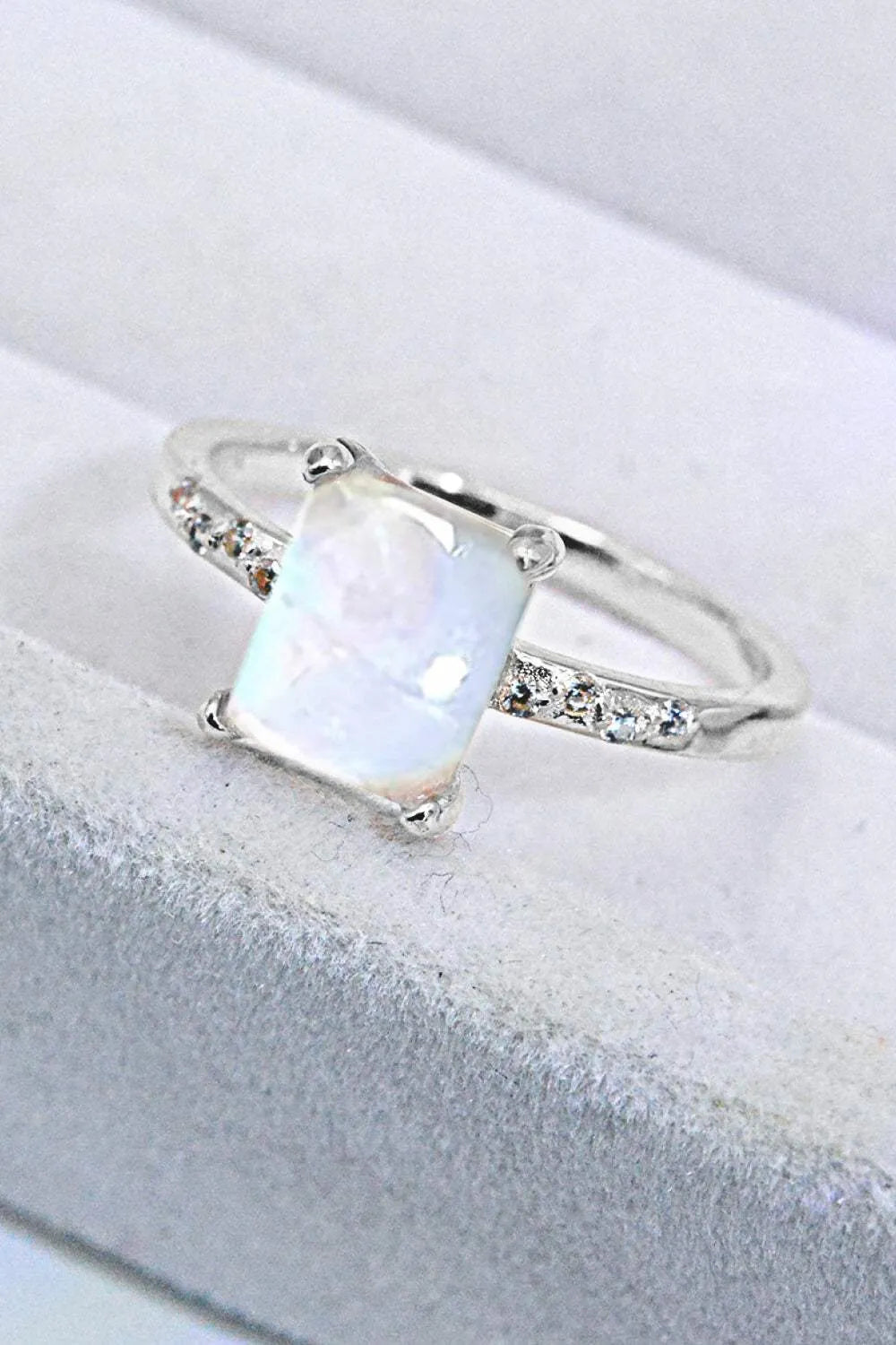 Square Moonstone Ring Moonstone - Tophatter Daily Deals