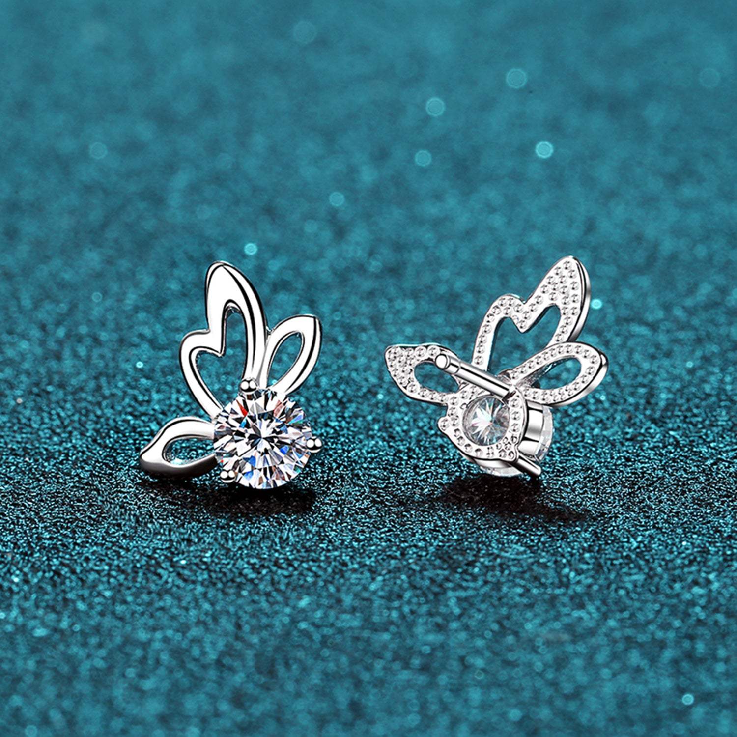 1 Carat Moissanite Butterfly Shape Earrings Moissanite - Tophatter Daily Deals