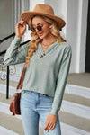 V-Neck Long Sleeve Blouse Blouses - Tophatter Daily Deals