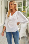 Short Sleeve Draped Blouse Blouses - Tophatter Daily Deals