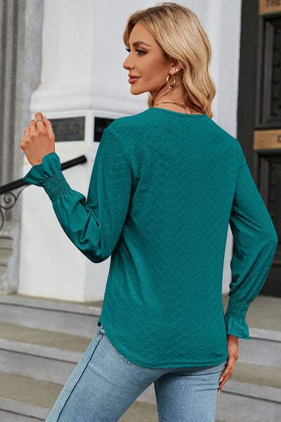 V-Neck Flounce Sleeve T-Shirt Women's T-Shirts - Tophatter Daily Deals