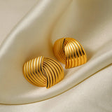 Texture Stainless Steel Stud Earrings Earrings - Tophatter Daily Deals