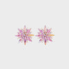 Flower Shape Rhinestone Alloy Stud Earrings Lilac One Size Earrings - Tophatter Daily Deals