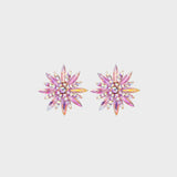 Flower Shape Rhinestone Alloy Stud Earrings Lilac One Size Earrings - Tophatter Daily Deals
