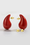 Big Size Water Drop Brass Earrings Deep Red One Size Earrings - Tophatter Daily Deals