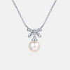 Natural Pearl Pendant Moissanite 925 Sterling Silver Necklace Silver One Size Moissanite - Tophatter Daily Deals