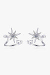 Moissanite Star Rhodium-Plated Earrings Silver One Size Moissanite - Tophatter Daily Deals