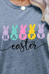 HAPPY EASTER Graphic Round Neck T-Shirt Women's T-Shirts - Tophatter Daily Deals