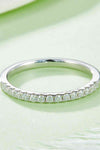 Moissanite Platinum-Plated Half-Eternity Ring Moissanite - Tophatter Daily Deals