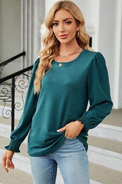 Round Neck Long Sleeve T-Shirt Women's T-Shirts - Tophatter Daily Deals