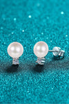 Moissanite Pearl Stud Earrings Moissanite - Tophatter Daily Deals