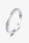 Moissanite Rhodium-Plated Ring Silver Moissanite - Tophatter Daily Deals