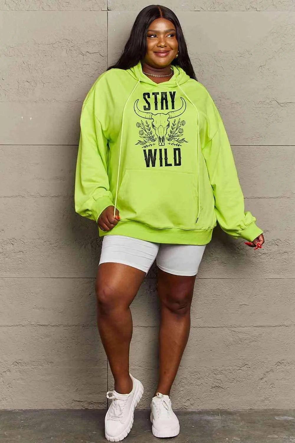 Simply Love Simply Love Full Size STAY WILD Graphic Hoodie - Tophatter Daily Deals