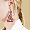 PU Leather Iron Hook Heart Earrings Deep Red One Size Earrings - Tophatter Daily Deals