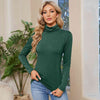 Turtleneck Long Sleeve T-Shirt Women's T-Shirts - Tophatter Daily Deals