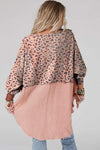 Textured Leopard Dropped Shoulder Blouse Blouses - Tophatter Daily Deals