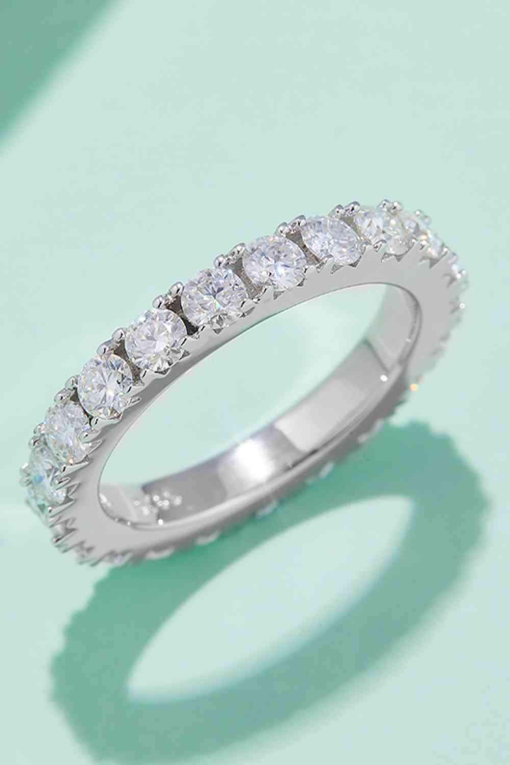 2.3 Carat Moissanite 925 Sterling Silver Eternity Ring Silver Moissanite - Tophatter Daily Deals