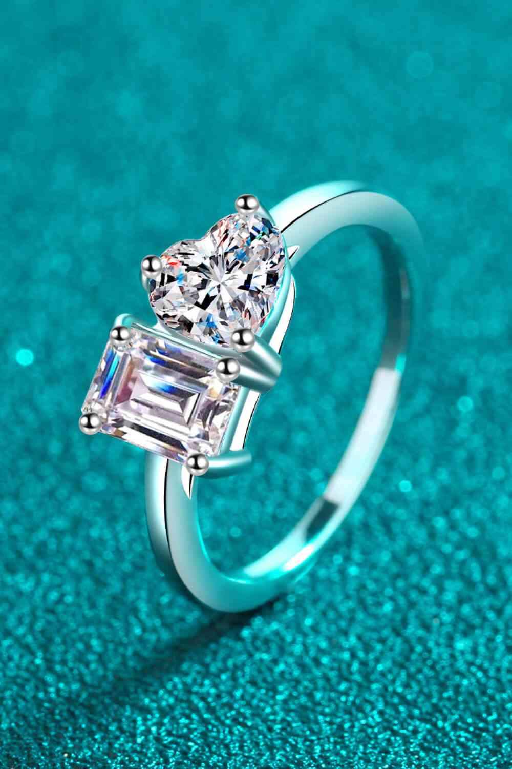 Rhodium-Plated 2 Carat Moissanite Ring Moissanite - Tophatter Daily Deals