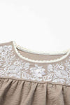 Embroidered Round Neck Short Sleeve Blouse Blouses - Tophatter Daily Deals