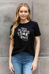 Simply Love Full Size Butterfly Skull Graphic Cotton Tee Black Women's T-Shirts - Tophatter Daily Deals