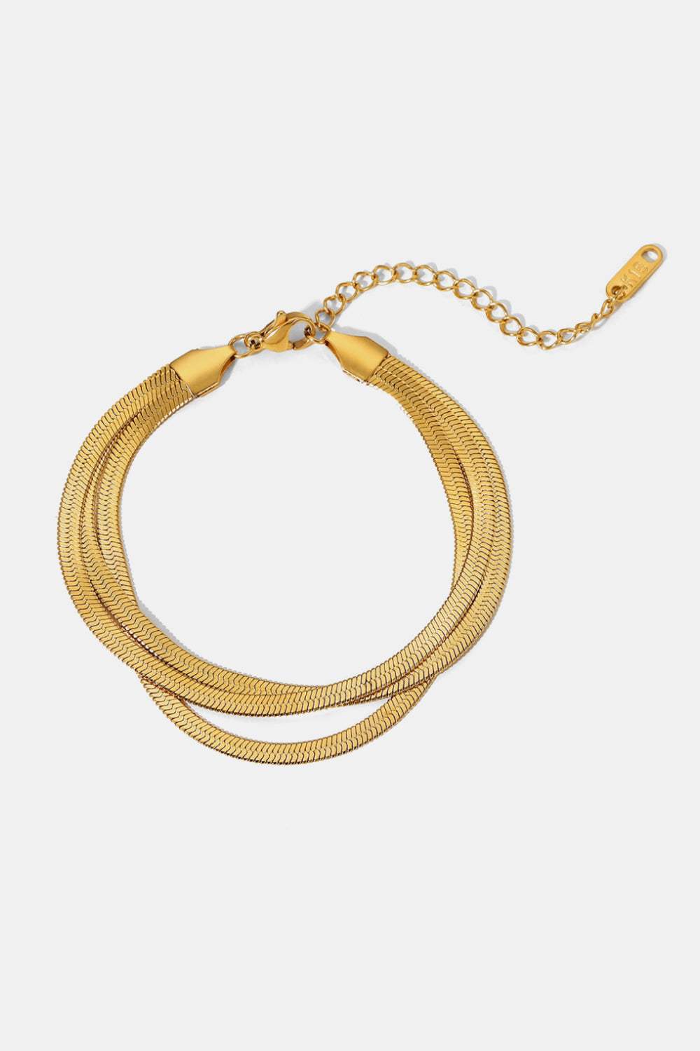 Triple-Layered Snake Chain Bracelet Gold One Size Bracelets - Tophatter Daily Deals