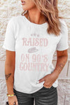 Letter Graphic Cuffed Tee White Women's T-Shirts - Tophatter Daily Deals