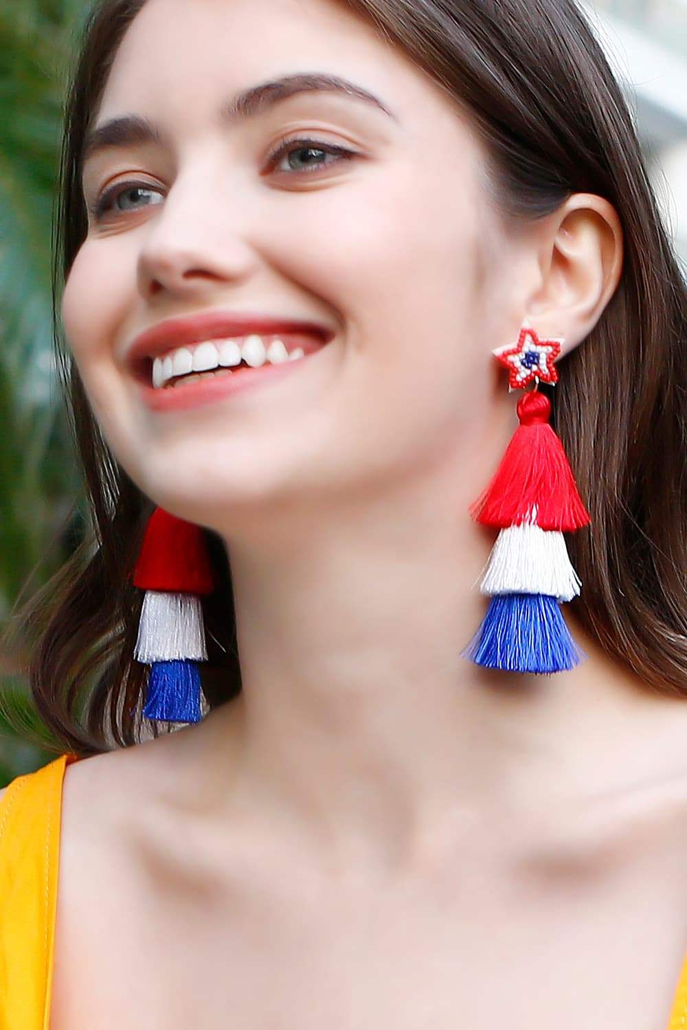 Beaded Star Tassel Dangle Earrings Earrings - Tophatter Daily Deals