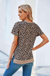 Leopard Print Short Sleeve Tee Women's T-Shirts - Tophatter Daily Deals