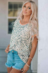 Leopard Contrast Short Sleeve Tee Shirt Women's T-Shirts - Tophatter Daily Deals