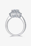 Adored 1 Carat Moissanite 925 Sterling Silver Side Stone Ring Moissanite - Tophatter Daily Deals