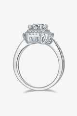 Adored 1 Carat Moissanite 925 Sterling Silver Side Stone Ring Moissanite - Tophatter Daily Deals