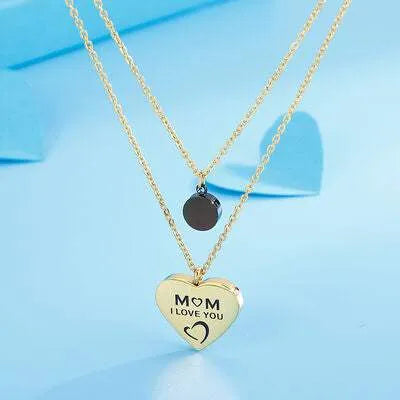 Stainless Steel Double-Layered Heart Pendant Necklace Gold One Size Necklaces - Tophatter Daily Deals