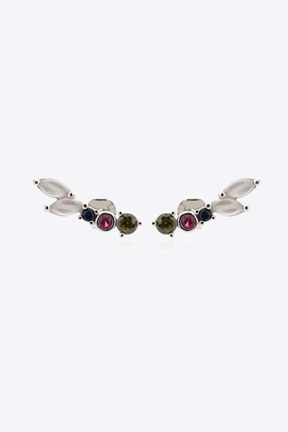 Zircon 925 Sterling Silver Earrings Silver One Size Earrings - Tophatter Daily Deals