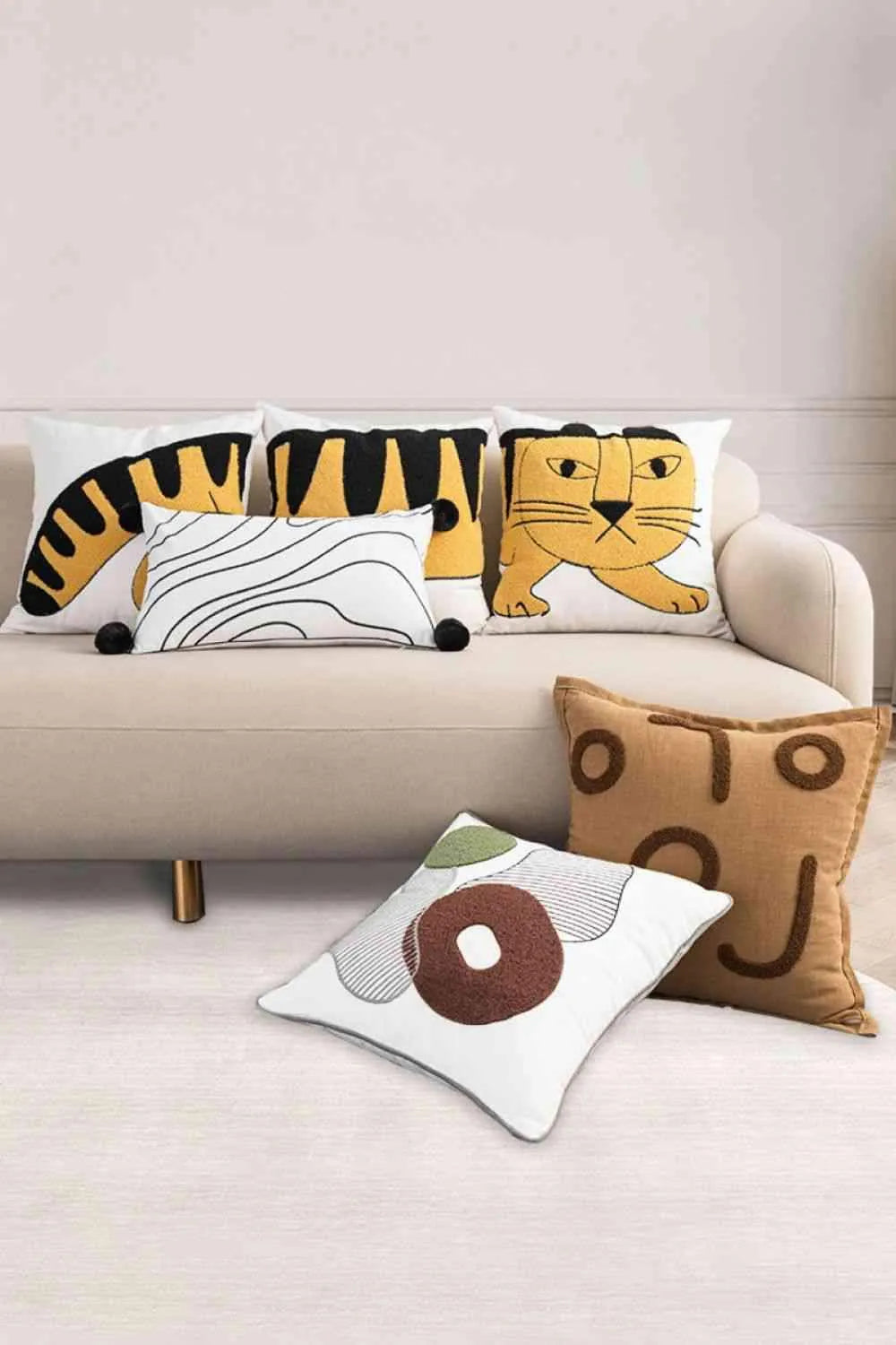 3-Pack Punch-Needle Embroidery Decorative Throw Pillow Cases Decorative Pillowcases - Tophatter Daily Deals
