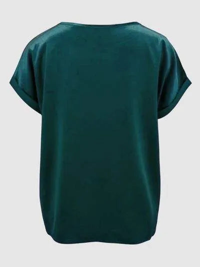 Round Neck Short Sleeve T-Shirt Women's T-Shirts - Tophatter Daily Deals