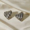 Stainless Steel Heart Shape Stud Earrings Silver One Size Earrings - Tophatter Daily Deals