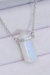 Natural Moonstone Chain-Link Necklace Moonstone - Tophatter Daily Deals