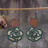 Wooden Alloy Rose Shape Dangle Earrings Style C One Size Earrings - Tophatter Daily Deals