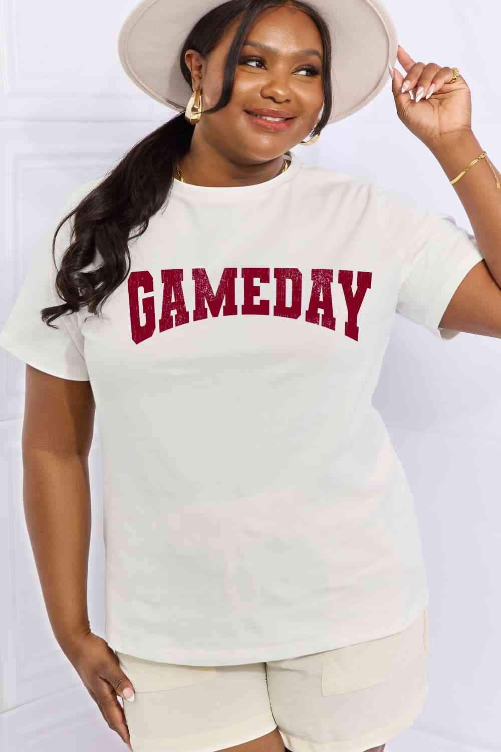 Simply Love Full Size GAMEDAY Graphic Cotton Tee Women's T-Shirts - Tophatter Daily Deals