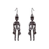 Skeleton Alloy Earrings Black One Size Earrings - Tophatter Daily Deals