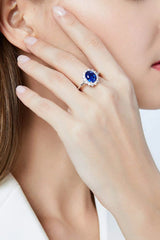 Synthetic Sapphire 925 Sterling Silver Ring Rings - Tophatter Daily Deals