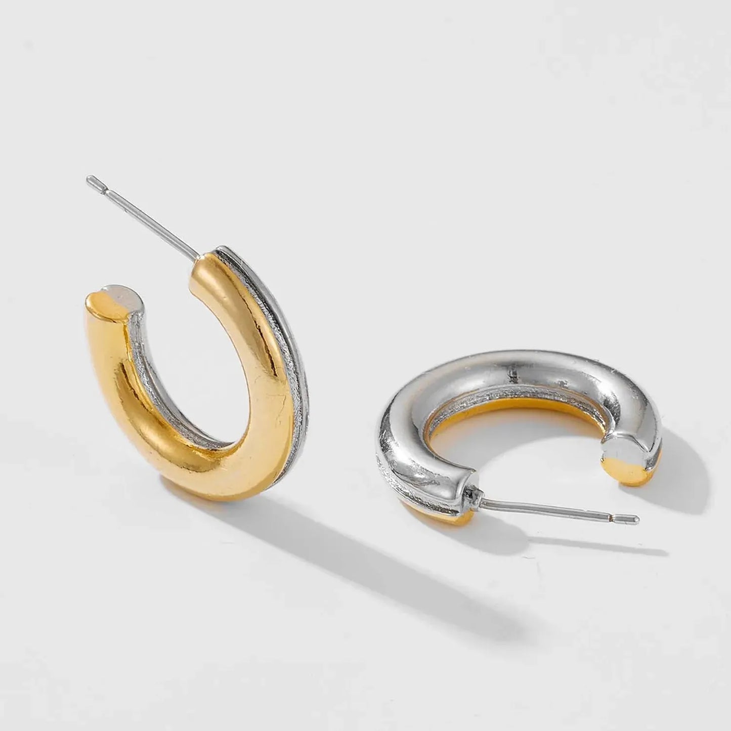 925 Sterling Silver C-Hoop Earrings Earrings - Tophatter Daily Deals