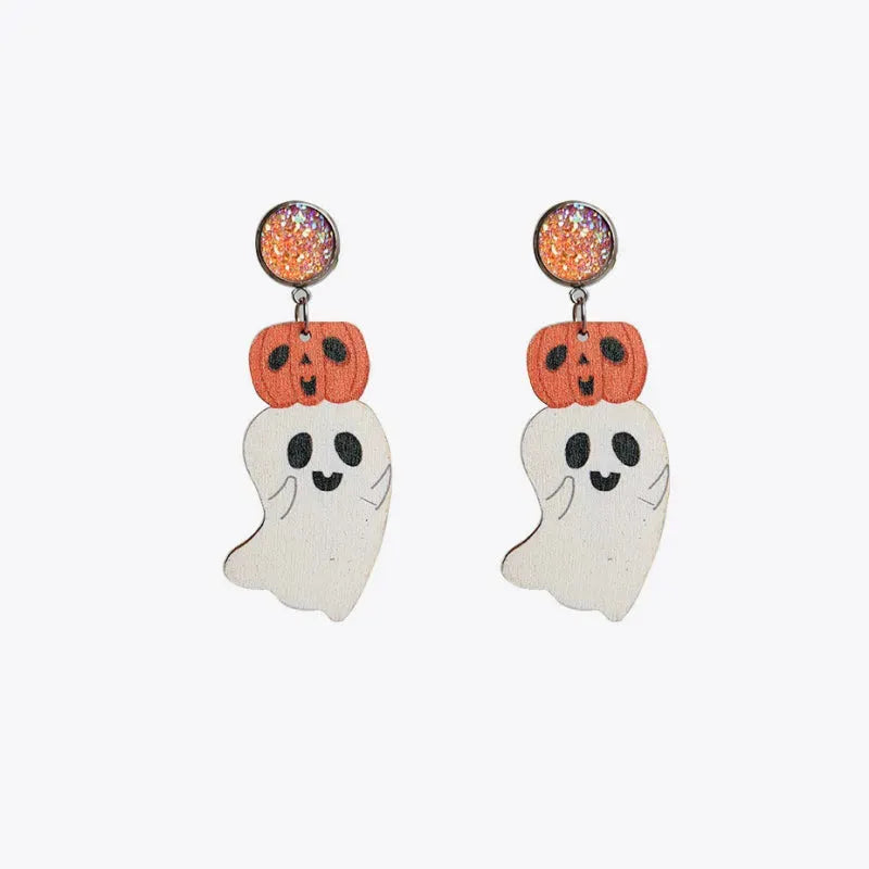 Ghost Shape Wooden Dangle Earrings Earrings - Tophatter Daily Deals