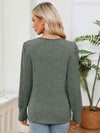 Lace Detail V-Neck Ribbed Blouse Blouses - Tophatter Daily Deals