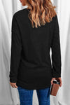 Graphic V-Neck Long Sleeve Top Blouses - Tophatter Daily Deals