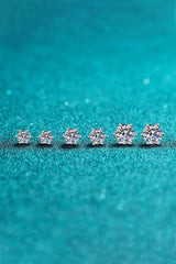 925 Sterling Silver 6-Prong 2 Carat Moissanite Stud Earrings Moissanite - Tophatter Daily Deals