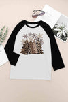 Christmas Tree Graphic Round Neck T-Shirt Women's T-Shirts - Tophatter Daily Deals